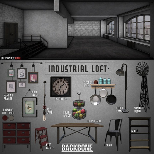 BackBone Industrial Loft - Drawers - Red