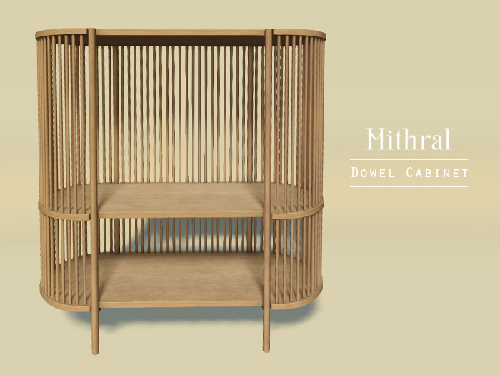 Mithral * Dowel Cabinet (Light Wood)