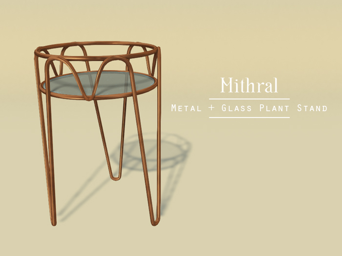 Mithral * Metal + Glass Plant Stand Fat Pack