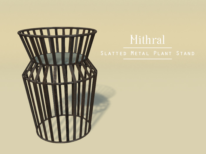 Mithral * Slatted Metal Plant Stands (Black)