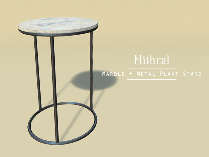 Mithral * Marble + Metal Plant Stand (Black)