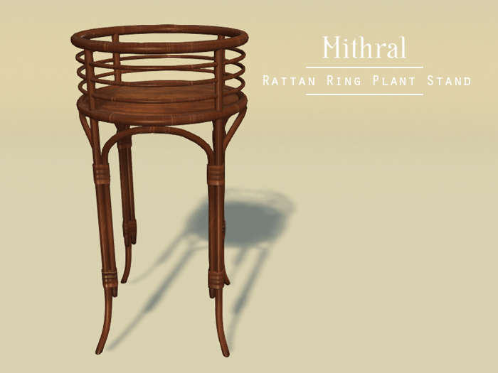 Mithral * Rattan Ring Plant Stand (Dark Wood)