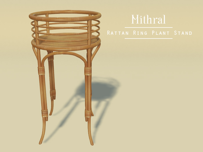 Mithral * Rattan Ring Plant Stand (Light Wood)