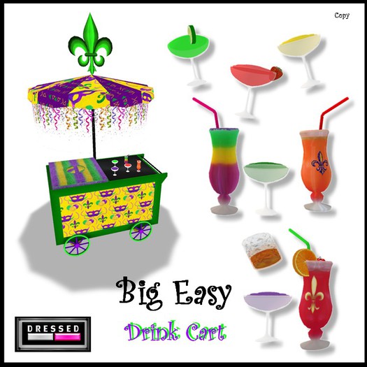 ::DBL:: The Big Easy Drink Cart ~ 9 Mardi Gras Fruity Frozen Beverages