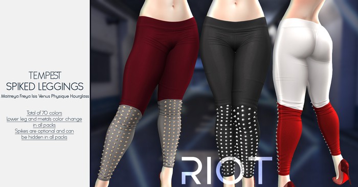 RIOT / Tempest Spiked Leggings - FATPACK | Maitreya / Belleza / Slink