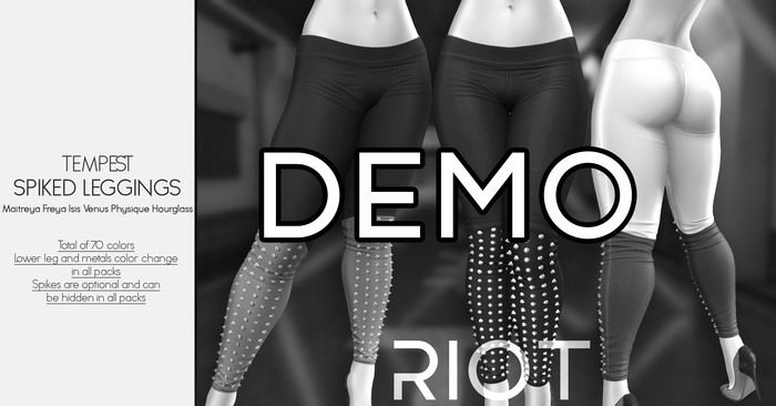 RIOT / Tempest Spiked Leggings - DEMO | Maitreya / Belleza / Slink