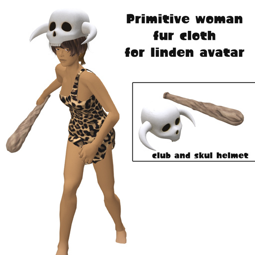 primitive woman fur cloth for linden avatar