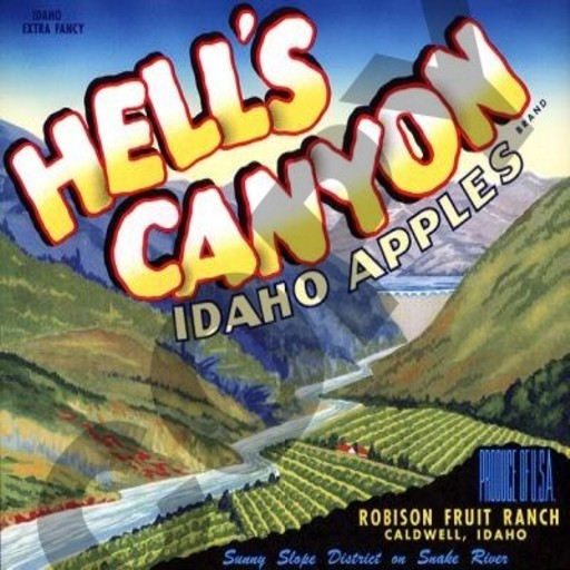 Hells Canyon Fruit Label Poster Sign