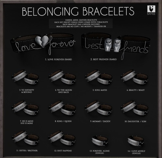 1. :BAMSE: Belonging Bracelets - LOVE FOREVER RARE