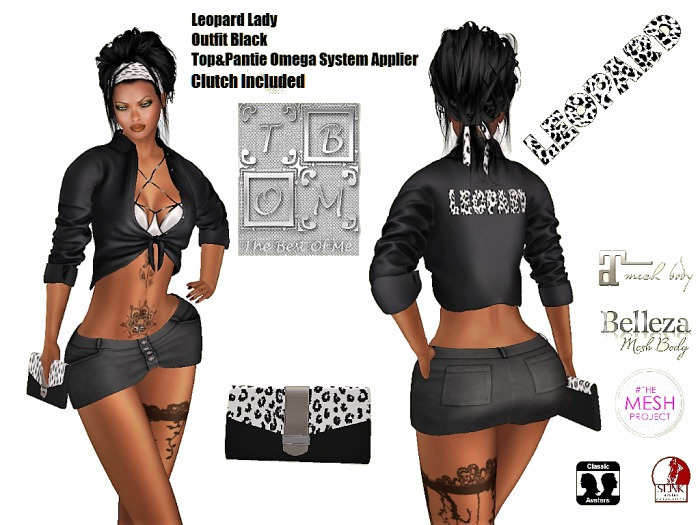 Leopard Lady Outfit Black Clutch Included