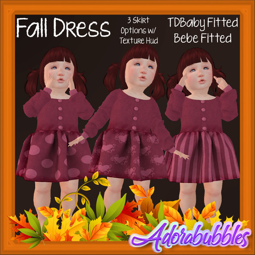 {A} Fall Dress for TDBaby & Bebe Maroons (Add)