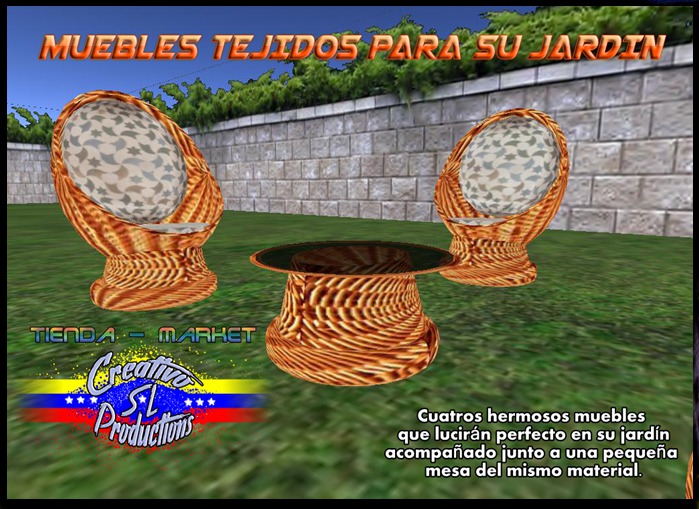 WOVEN FURNITURE OF GARDEN