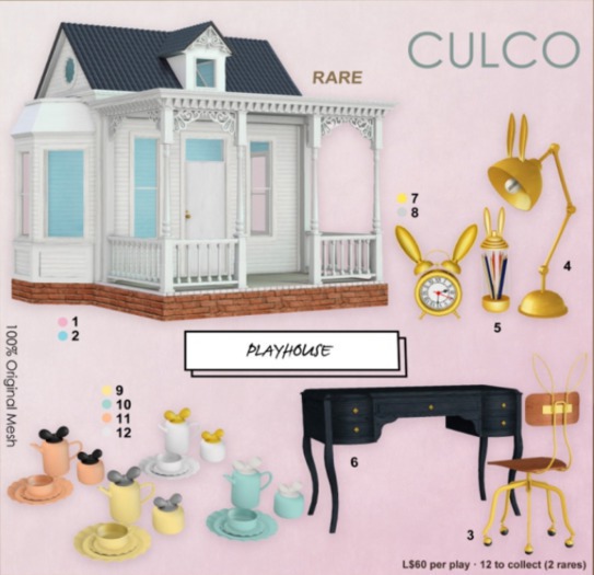 02 -Culco- Playhouse -House Blue Wall 35Li RARE