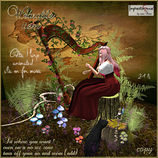 Wearable celtic Harp Animated