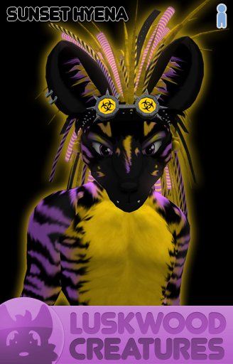 Luskwood Tribal Bubblegum Sunset Hyena Avatar - Male - Complete Furry Avatar