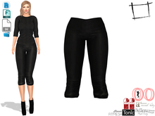 Dae Obj FBX Women's Below Knee Capri Style Black Short Leggings Slink, Maitreya, Belleza, Tonic