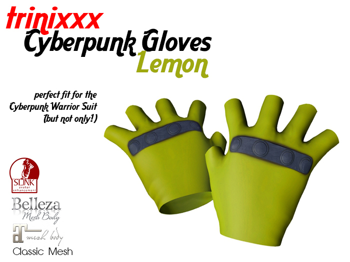 trinixxx Cyberpunk Warrior Gloves Lemon