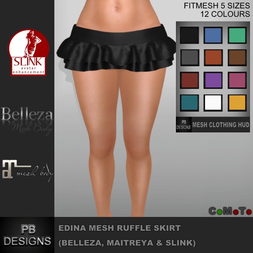 *PB* Edina Mesh Ruffle Skirt