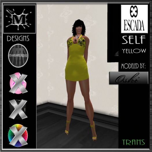 SELF YELLOW MESH MINI DRESS (boxed