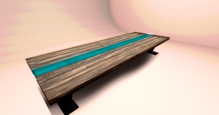 kapt creation Wood Tabel Luxery Blue