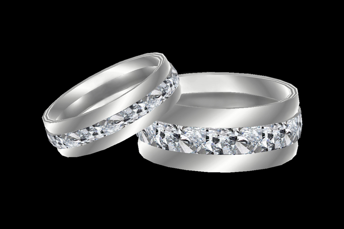 Platinum & Diamond His & Hers Wedding Bands