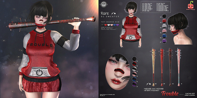 04[Cubic Cherry] {Trouble} mask white (BOX)
