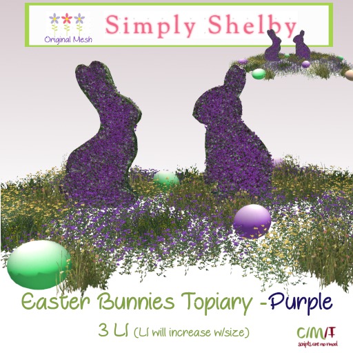 Easter Bunnies Topiary  Box - Purple
