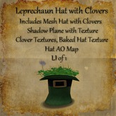 Full Perm St Patrick's Day Leprechaun Hat with Clovers