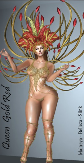 :::LS DIAMOND QUEEN GOLD  RED