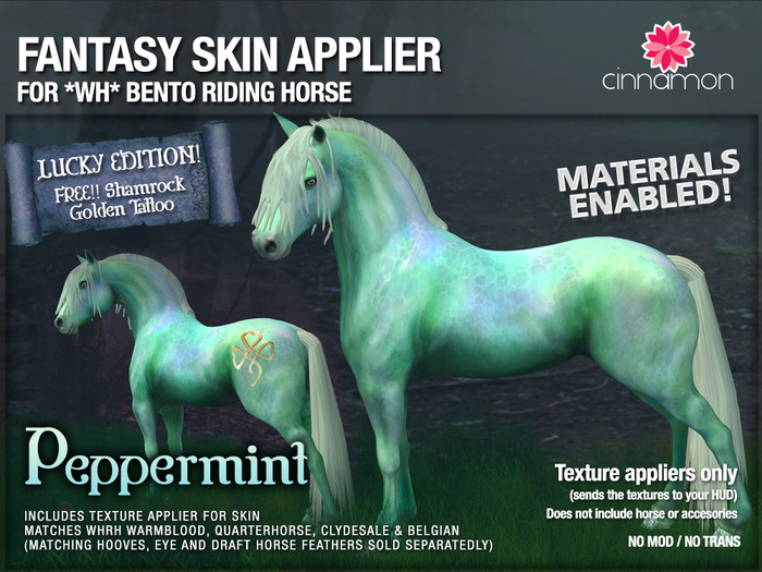 *CINNAMON* Skin applier - PEPPERMINT - For *WH* Riding Horse