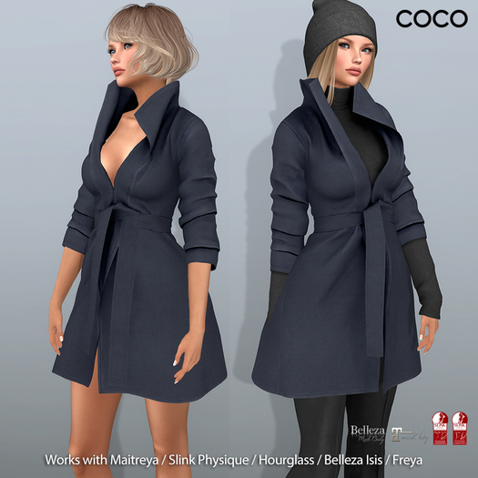 *COCO*_BeltedCoat_Navy