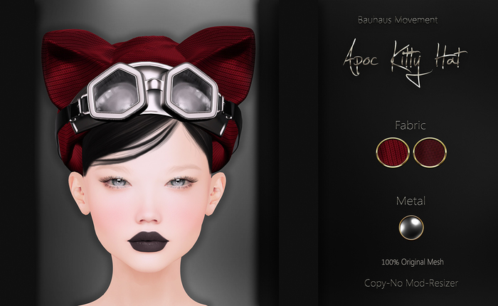 Bauhaus Movement - Apoc Kitty Hat - RED/SILVER 