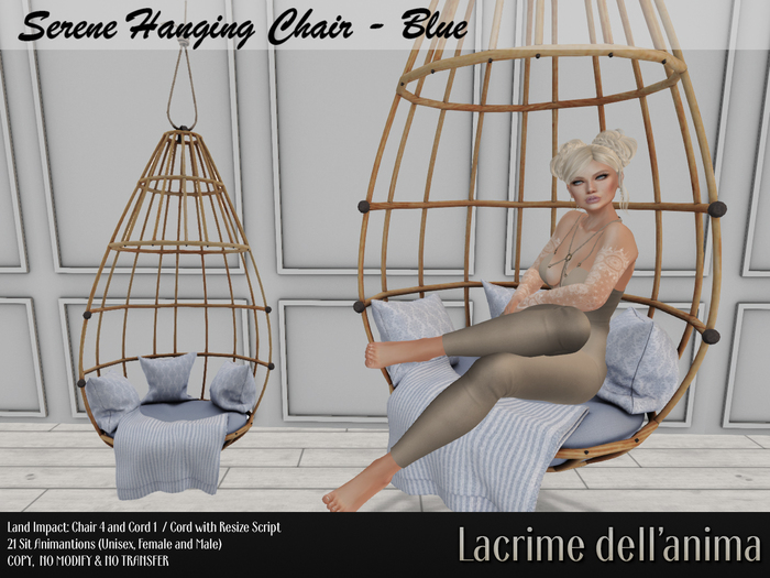 (BOX) Serene Hanging Chair - Blue