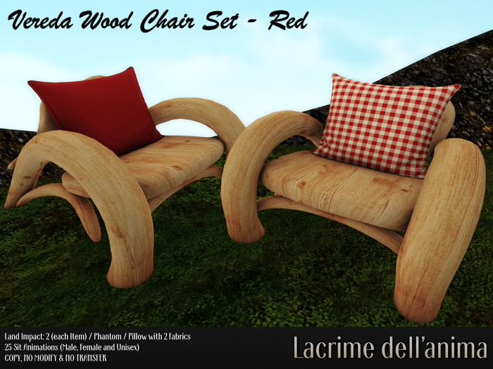 (BOX) Vereda Wood Chair Set - Red