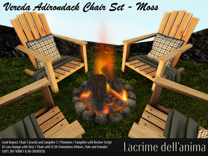 (BOX) Vereda Adirondack Chair Set - Moss