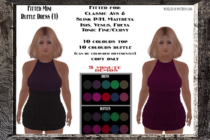 Fitted Ruffle Mini Dress DEMOS