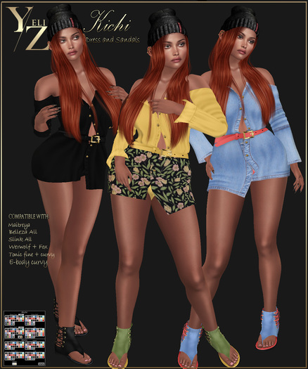 YELIZ MESH "KICHI" DRESS and SANDALS with HUD -DEMO-