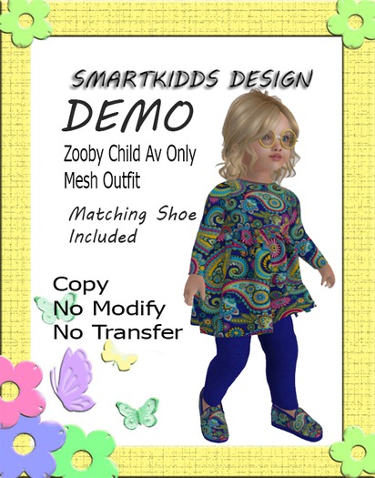 SmartKidds- Paisley Dress Zooby Child AV only DEMO BOX