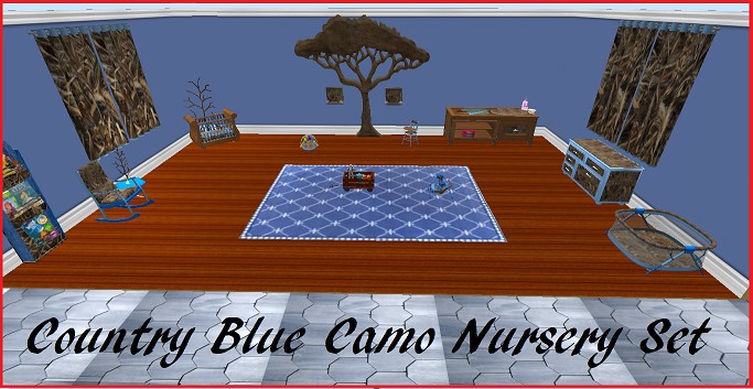 Country Blue Camo Nursery Set