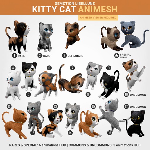 SEmotion Libellune Kitty Cat Animesh #10 UNCOMMON