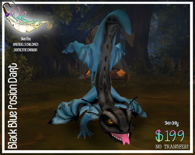 ::Whymsikal:: Blk/Blue Poison Skin - Grendels Domestic Dragon