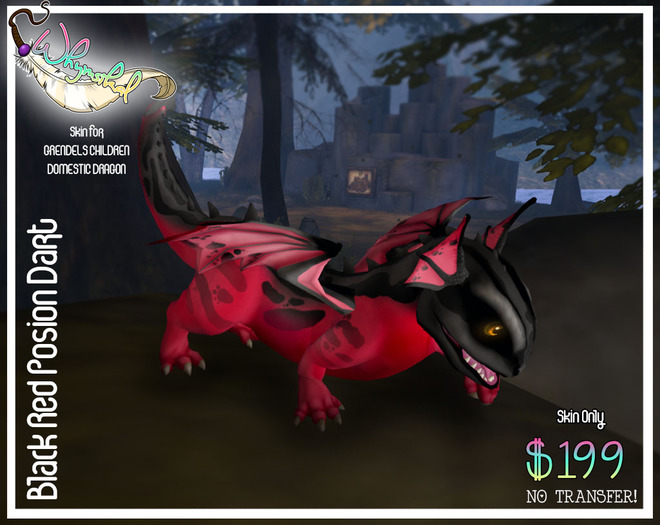 ::Whymsikal:: Blk/Red Poison Skin - Grendels Domestic Dragon