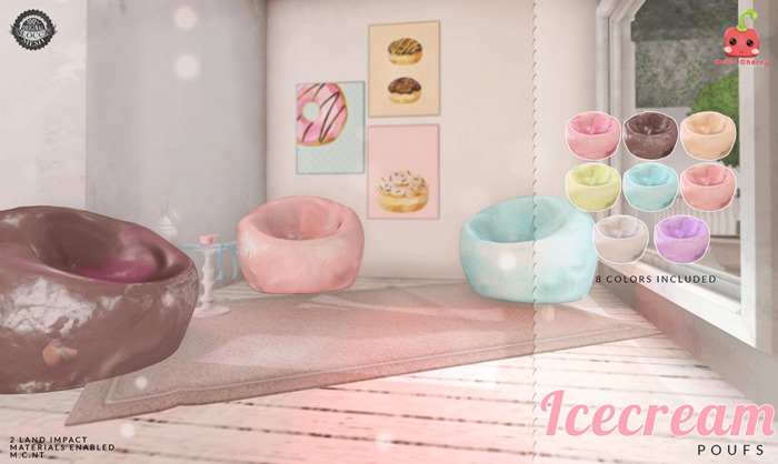 [Cubic Cherry] {Icecream} poufs