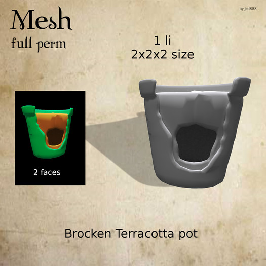 Brocken Terracotta pot Full Perm