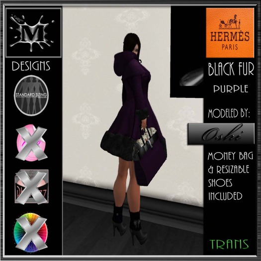 BLACK FUR PURPLE OUTFIT (bagged)