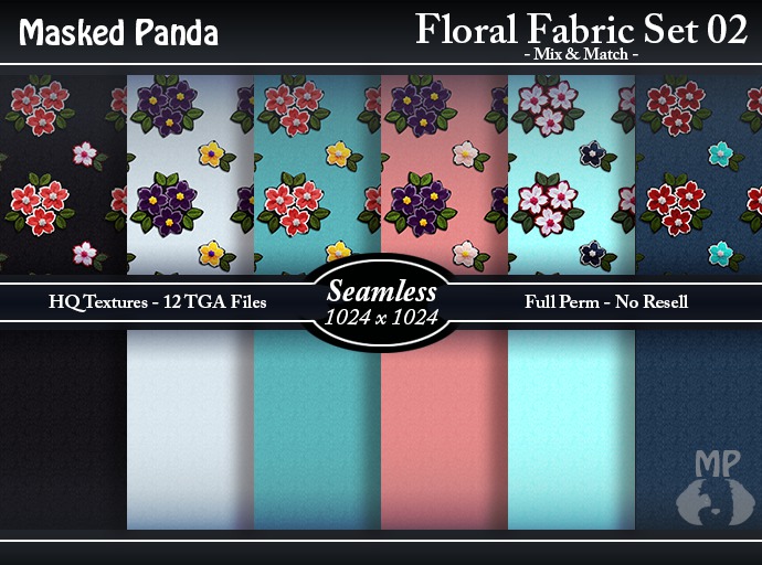 #02 Masked Panda - Floral Fabric Set 02