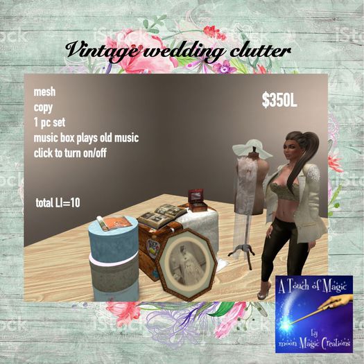 VINTAGE WEDDING CLUTTER -BOX CRATE