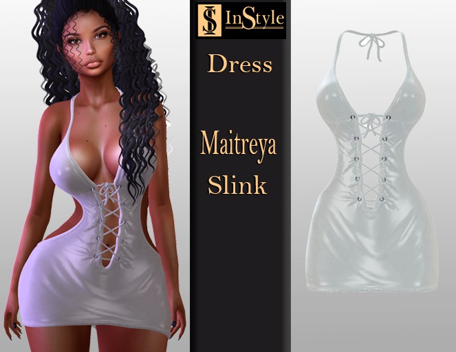 InStyl- Dress White -  (Maitreya ,Slink)