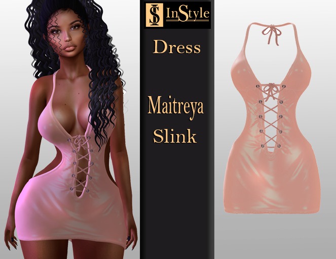 InStyl- Dress Peach - (Maitreya ,Slink) 