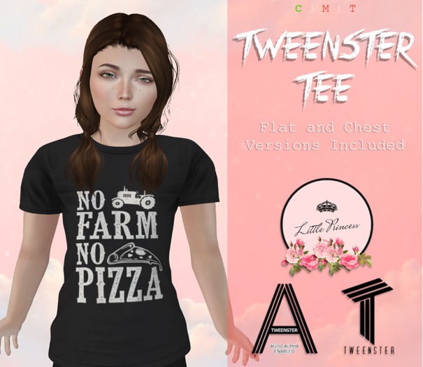 Little Princess - Tweenster Tee - No Farm No Pizza - Wear me